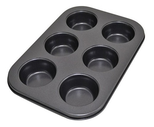 Charola Para 6 Muffins Acero Carbon Con Antiadherente