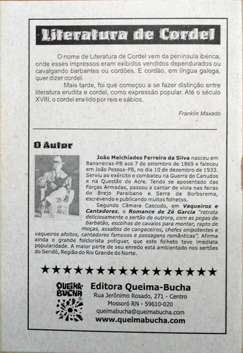 Imagem 2 de 2 de Literatura De Cordel - O Valente Sertanejo Zé Garcia
