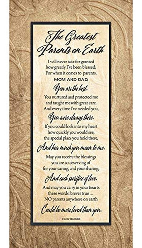 Greatest Parents Wood Plaque Inspiring Quotes 6 3/4'' X 13 5