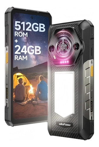 Celular Ulefone Armor 30 Dual Sim 512 GB Rom Black 24 GB Ram 12800 mAh Battery 64mp Cámara De Visión Nocturna 1236 Lúmenes 118 Db Altavoz Android 15.0