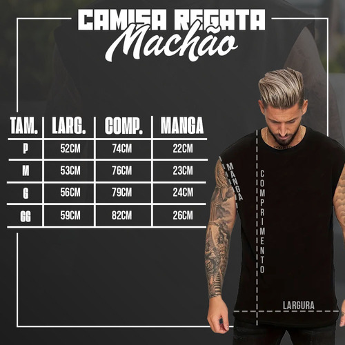 Regata Oversized Machão Masculina Lisa Estilosa Preta New
