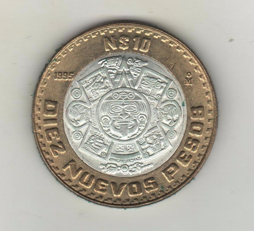 Mexico Moneda Centro De Plata 10 Pesos 1995 Km 553 Sin Circ.