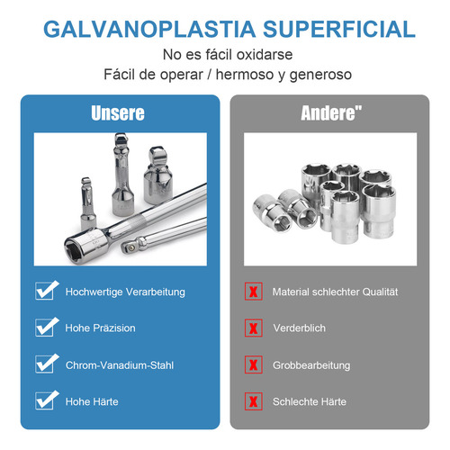 Ycrigns® 15pzs Llave De Herramientas Mecánicas 8 Barras De Extensión