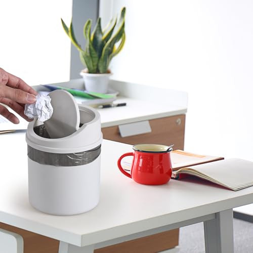 Mini Cubo De Basura De Escritorio 0.5 Litros Blanco