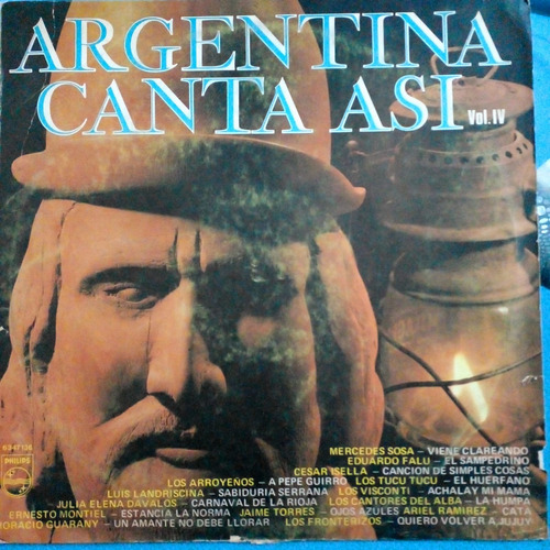 Argentina Canta Asi Vol 4 Vinilo Lp Vg M Sosa Tucu Tucu Estándar (Usado)