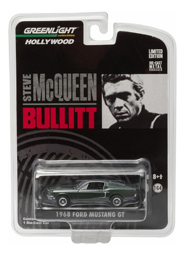 Ford Mustang Gt 1968 Steve Mcqueen Bullitt Greenlight 1:64