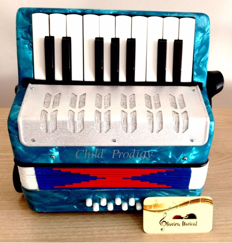 Acordeon Infantil Child 8 Baixos Cor: Azul