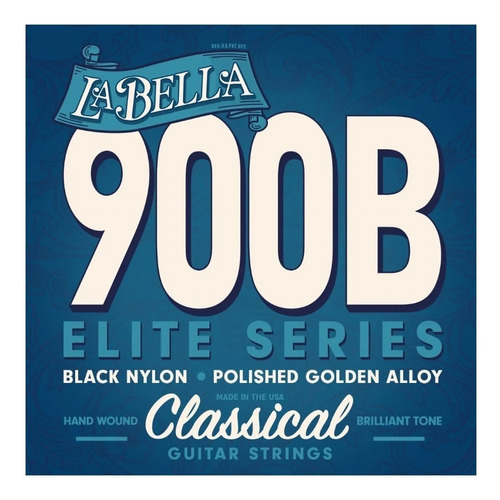 La Bella 900b Guit. Clasica Nylon Dorado Y Negro Profesional