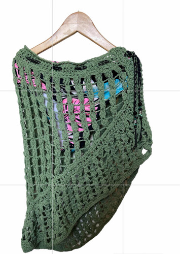 Pollera A Crochet 12-14 Años Xs Cintura Contorno 66 Cm Verde