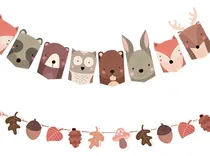 Comprar Kit Imprimible Animales Del Bosque Banderines Y Guirnaldas