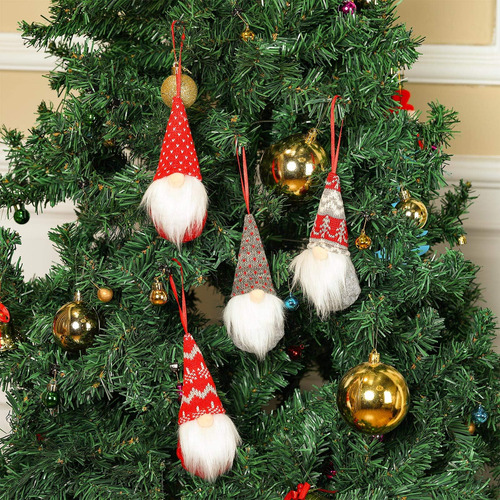 4 Pcs Árbol De Navidad Gnomos Colgantes Adornos Juego De Elf
