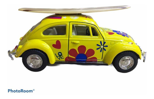 Fusca Com Prancha Escala 1:32 Amarelo