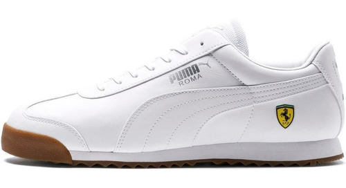 Tenis Puma Roma Ferrari Piel Natural Blanco Total Sneakers