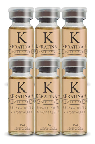  Kit X6 Ampolla De Keratina Ossono Repara Nutre Fortalece