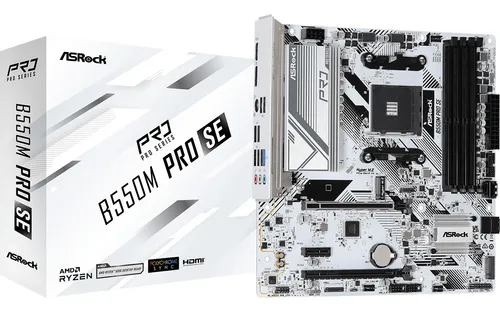 Mother Asrock B550m Pro Se Amd Am4 Ddr4 3er 4ta 5ta Gen Color Blanco