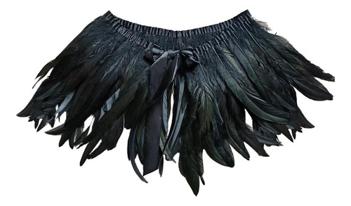 ' Faux Feather Shawl Plume Collar Gótico Bufandas Alas Del