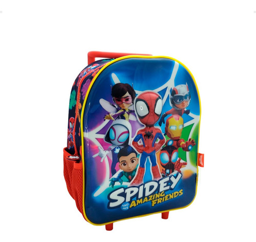 Mochila Escolar Carro Ruedas Spidey Aliados Original 32x25cm