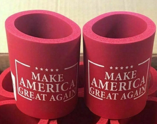 2 Lata Trump Para Bebida Fria Red Maga Espuma Antiguo