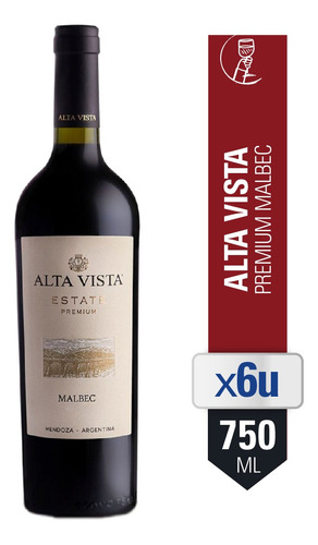 Combo Vino Tinto Alta Vista Premium Malbec 750 Ml X 6 U