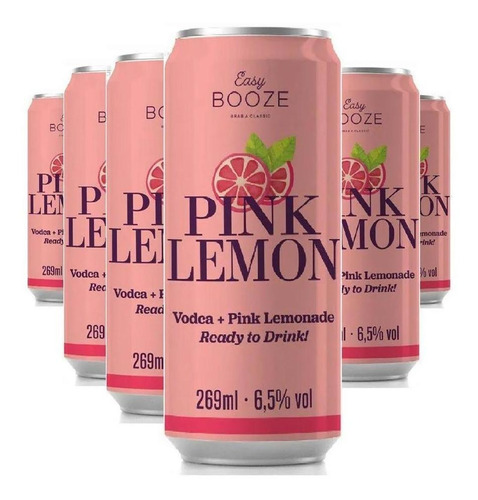 Kit Com 6 Easy Booze Lata Vodka+pink Lemon 269ml