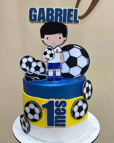 Topo de bolo personalizado no tema Futebol