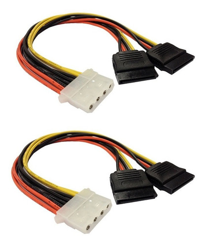 2pcs 4pin Ide Molex A 2 Serial Ata Disco Duro Adaptador Cabl