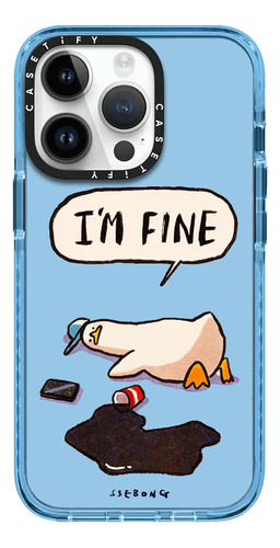 Case iPhone 14 Pro I'm Fine Ssbong Azul Transparente