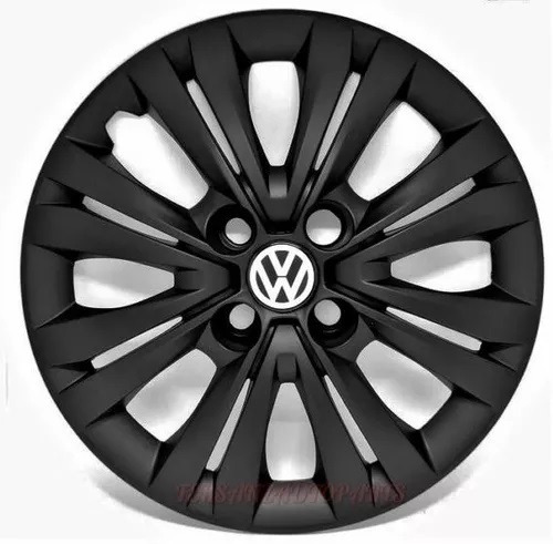 Kit 4 Tazas Negro Mate Rodado 14 Vw Gol Trend Años 16 Y 17