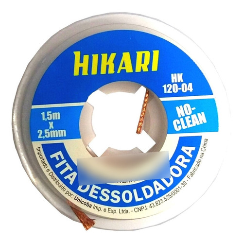 5x Malha Dessoldadora Hikari 2,5 Mm No-clean Removedor Solda