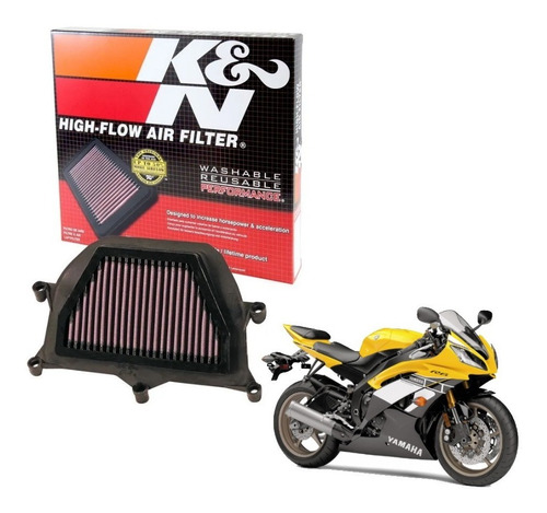 Filtro Ar K&n Esportivo Yamaha Yzf R6 2006 2007 - Ya-6006