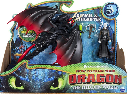 Garra Mortal Y Grimmel, Dreamworks Dragons Dragón Con Figura