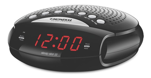 Rádio Relógio Com Despertador Am/fm Rr-03 Mondial Bivolt