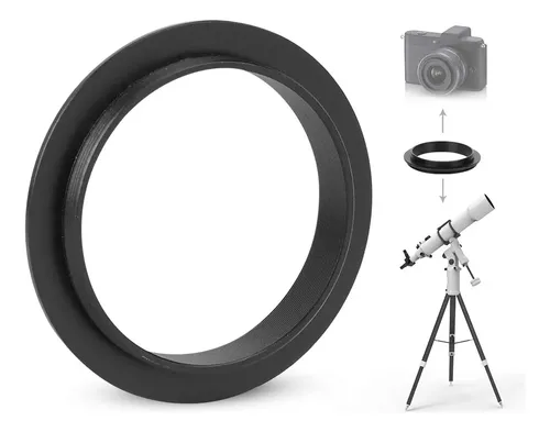 Adattatore Filettatura M56 Femmina A M48 Maschio Per Telescopio – Anello In Alluminio Nero M56x0,75 Mm A M48x0,75 Mm, Profondità Filettatura 4 Mm