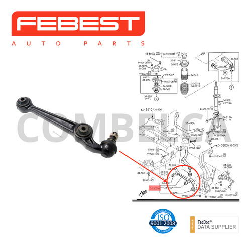 Brazo Oscilante Meseta Delantera Recta Mazda 6 05-09 Febest