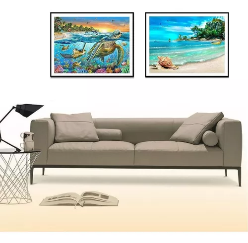 Topus 2 Pack 5D DIY Diamond Painting Full Drill Paint with Diamonds for  Home Wall Decor by Number Kits, Sea Turtle and Beach & Conch (12X16inch)