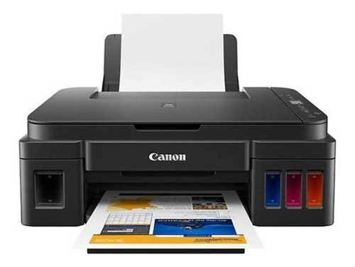Impresora a color multifunción Canon Pixma G2110 negra 220V 