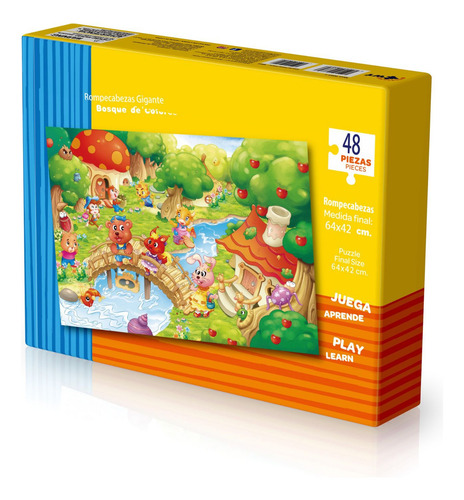 Rompecabezas Gigante Bosque de Colores 48 Piezas Wuundentoy 4801