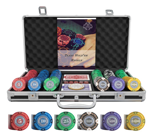Tony S Poker Set Lujo Y Diseño Con 300 Fichas De Arcilla R