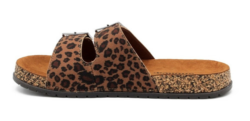 Sandalia Andrea Correa Animal Print Hebilla Gamuza Leopardo