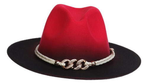 Sombrero Fedora Clásico Traje De Ala Ancha Con Cadena