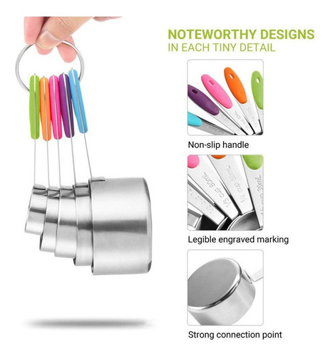 O U Chef Tazas Cucharas Medidoras Acero Inoxidable 10