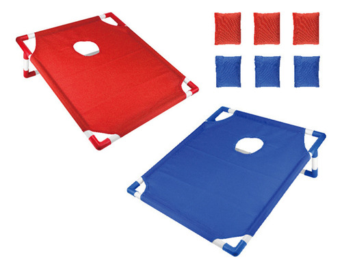Juego Portátil Cornhole: 1 Tabla, 6 Pufs Y Bolsa De Transpor