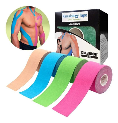 Fita Bandagem Elástica Adesiva Kinesio Tape Dor Muscular