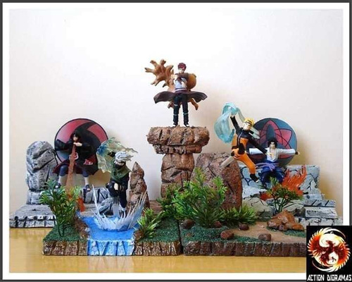 Action Dioramas Cenário Naruto Kakashi Itachi Gaara Sasuke