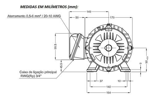 Motor Trifásico 3cv Weg 4 Polos Premium 220/380v W22 Ir3