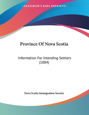 Libro Province Of Nova Scotia: Information For Intending ...