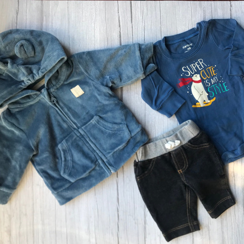 Body Y Pantalón Carters + Campera Cheeky Recién Nacido