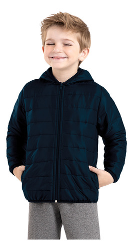 Jaqueta Casaco Infantil Frio Menino Bobojaco Azul Rovikids