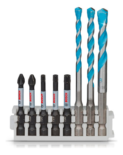 Set Puntas Atornillador Bosch Y Mechas Multiconst Impact X 8