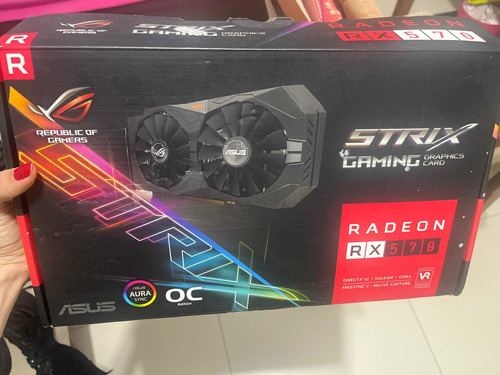 Placa De Vídeo Asus Radeon Rx570 Rog Strix 4gb Gddr5 256bit